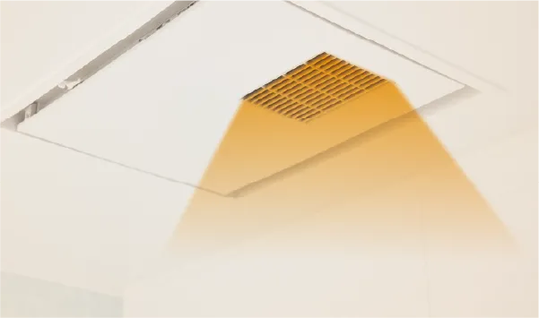 浴室の天井に設置された浴室暖房乾燥機